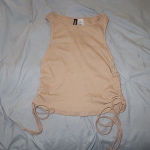 H&M tanned crop top with straps. Size: medium